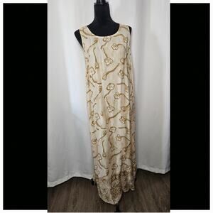 Vintag OutFit JPR Maxi Dress Womens Long Embroidered Detail Side Slit Medium
